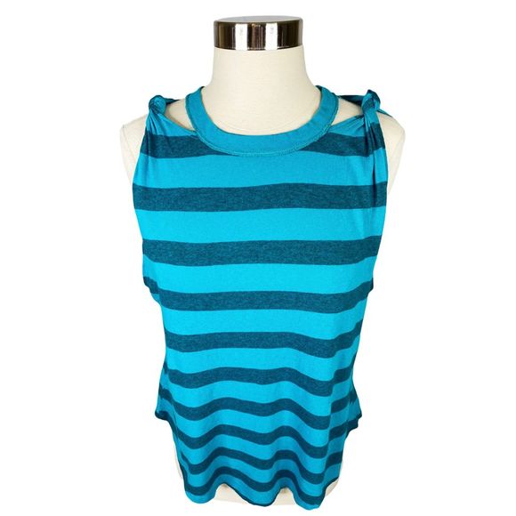 We The Free x Free People Striped Twist Knot Tank Top in Jungle Teal - Sz Small - Picture 5 of 8